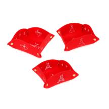 Pacco da 24 cestino in pannolenci decorato rosso cm.30 x 30 con decori assortiti portaregali