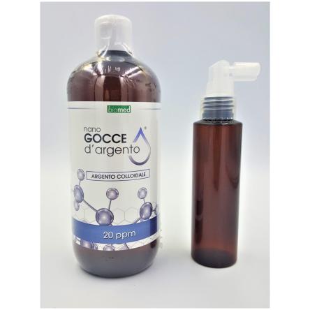 Argento GROSSO Colloidale 20 ppm 500 ml+dosatore spray 100 ml